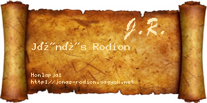 Jónás Rodion névjegykártya
